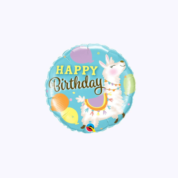 18" Birthday Llama Foil Balloon