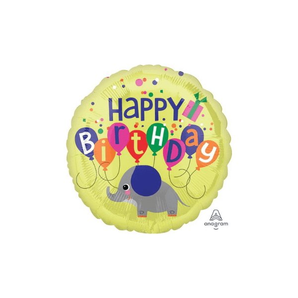 18" Elephant Birthday Foil Balloon