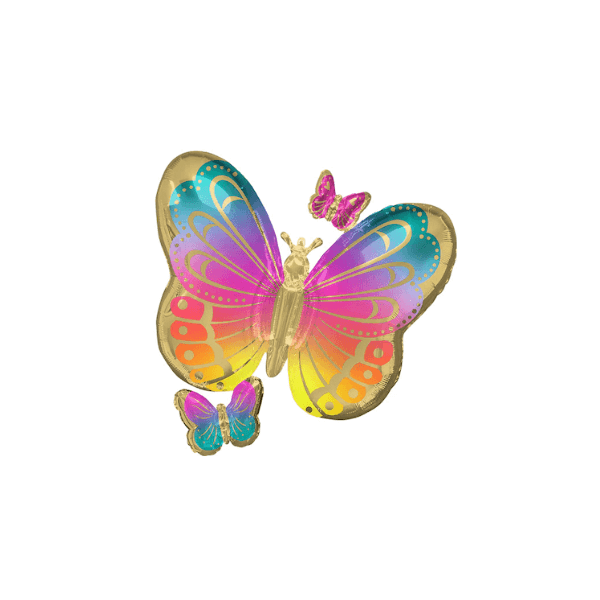 29" SuperShape Colorful Butterflies Foil Balloon