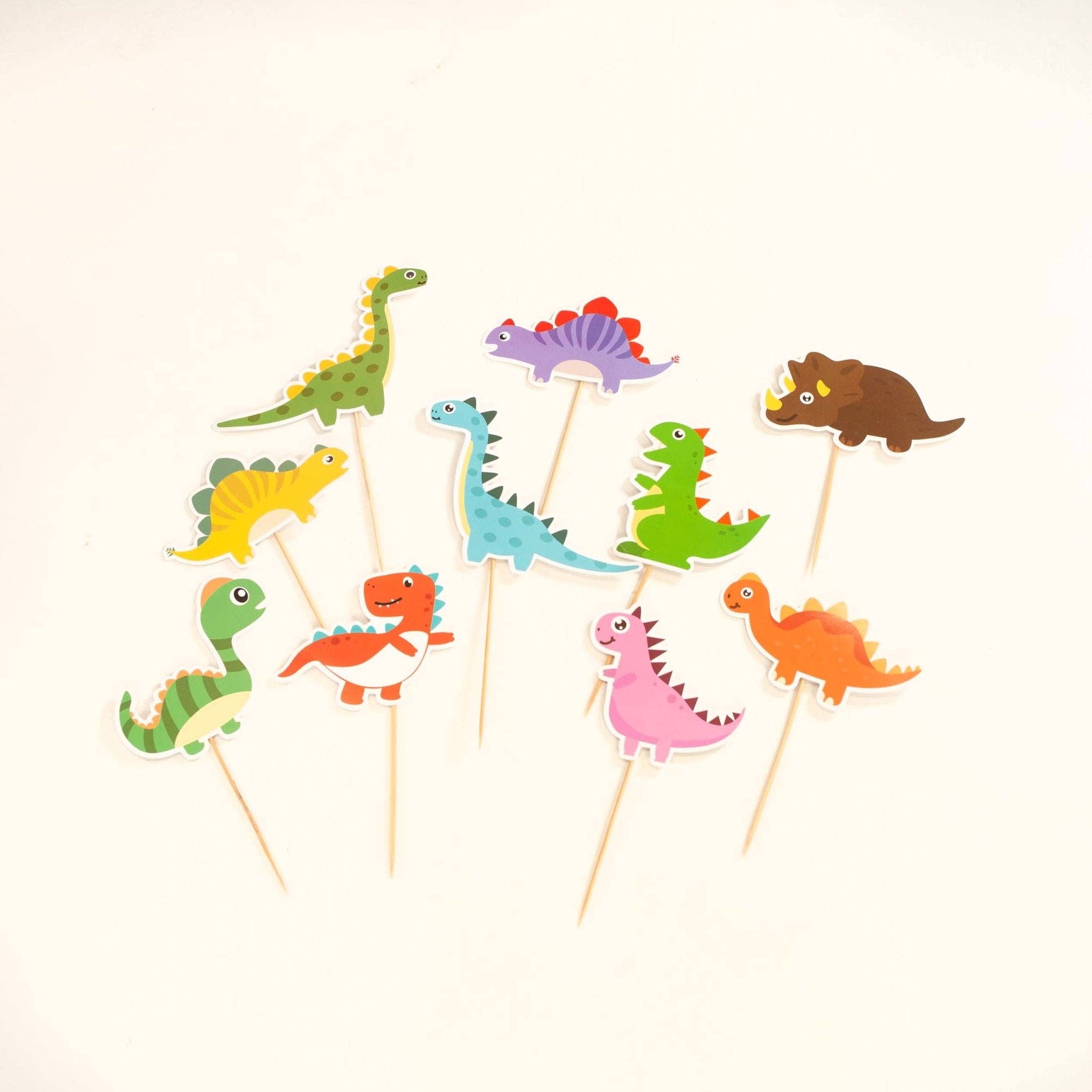 Dinosaur Party Cake Toppers (Set of 10)