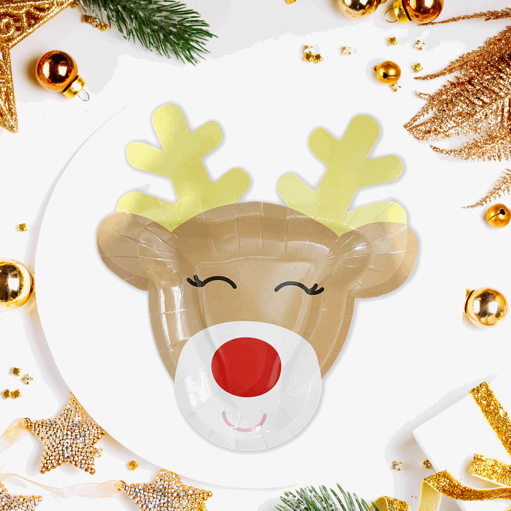 Rudolph the Reindeer Shaped Plates (Set of 8)