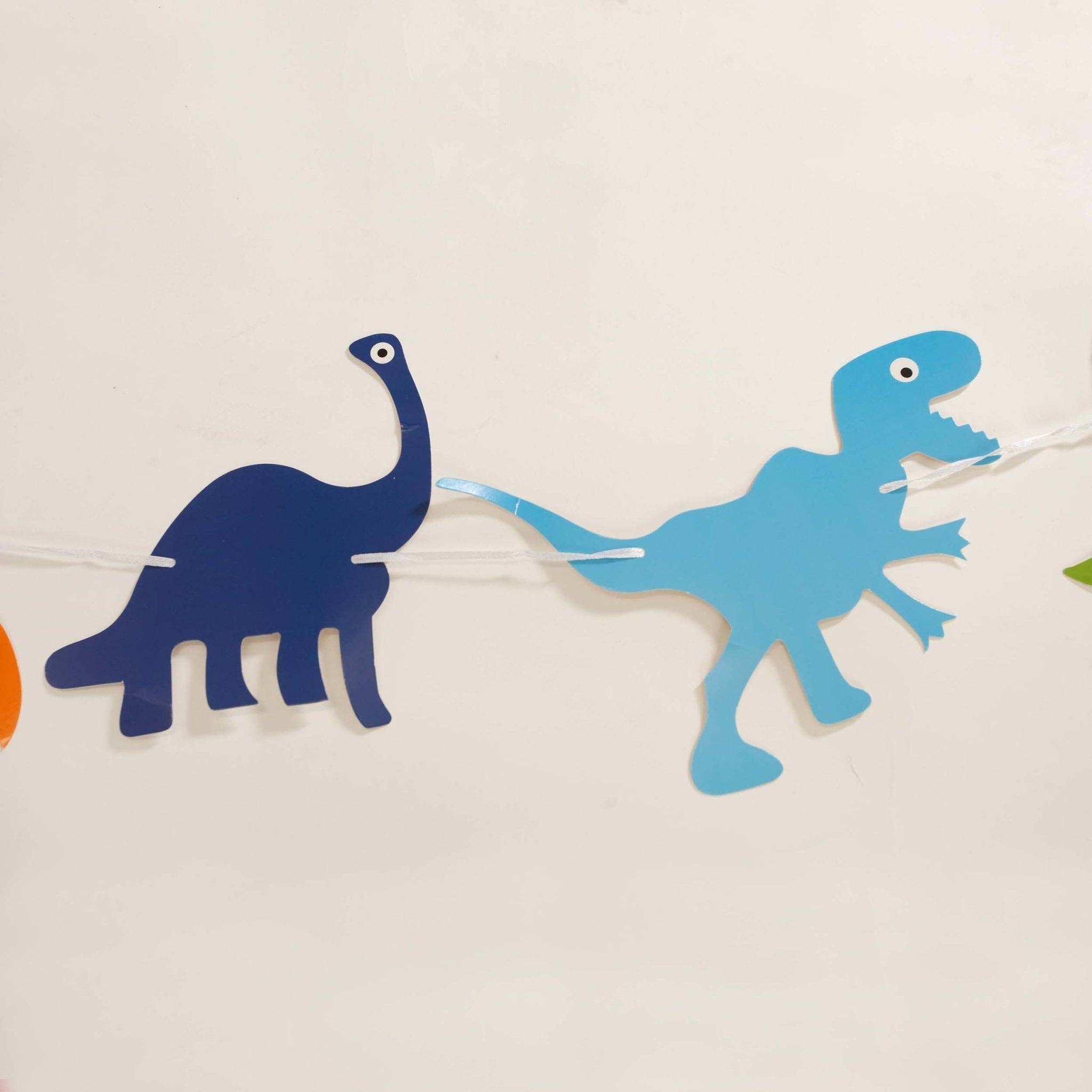 Dinosaur Party Banner in Blue, Green, and Orange (8-Foot)