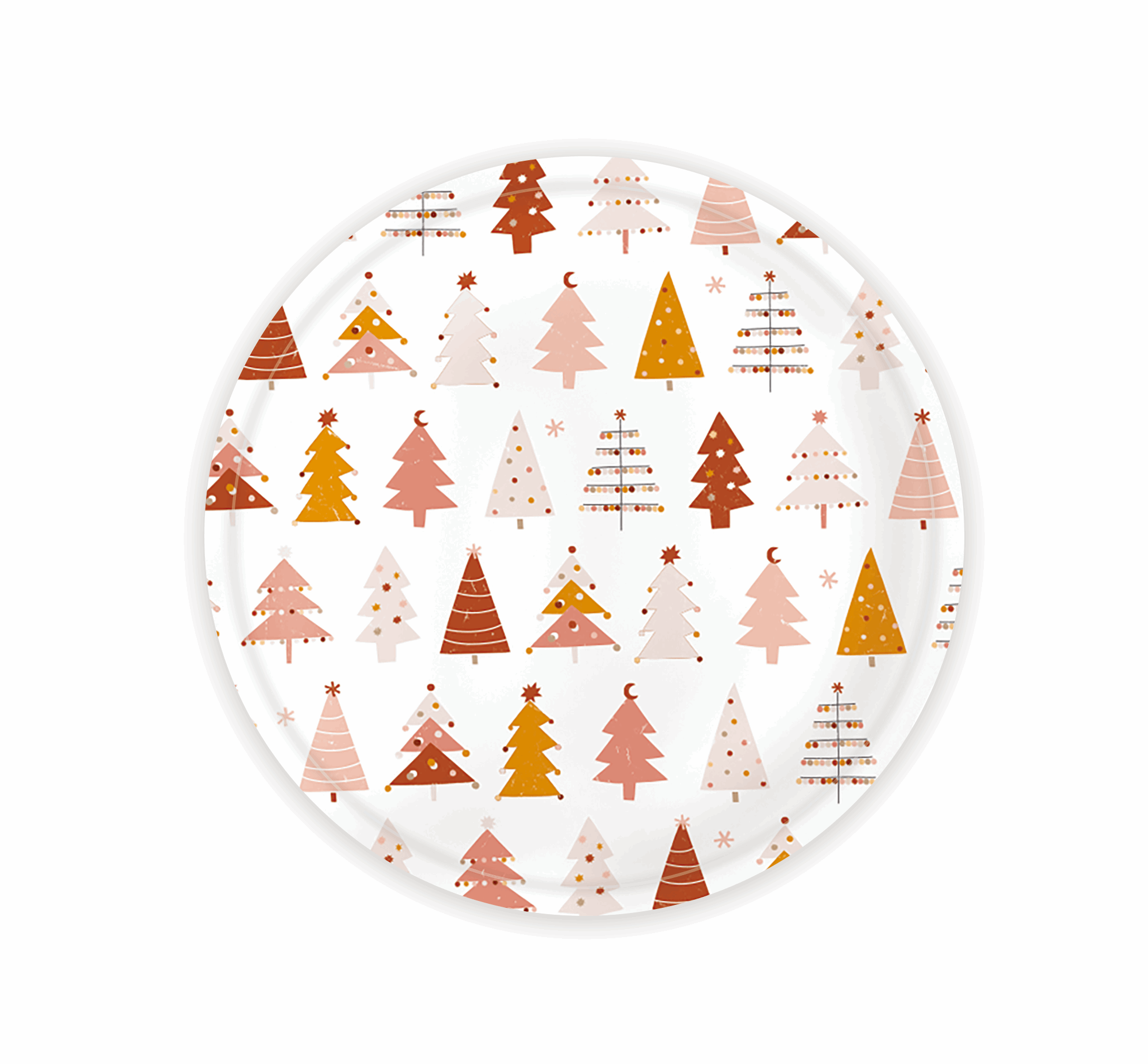 Boho Christmas Tree Icon Plates (Set of 8)